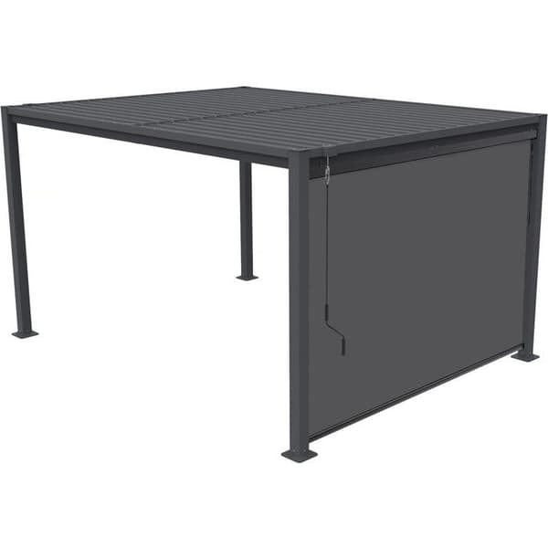 Bioklimatisk pergola med markis i galvaniserat stål "Howard" - 3 x 4 m - Grå Grå