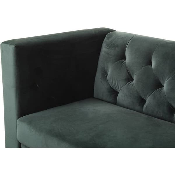 "Bruce" fast sammetssoffa - 196 x 76 x 82 cm - 3-sits - Mörkgrön Grön.