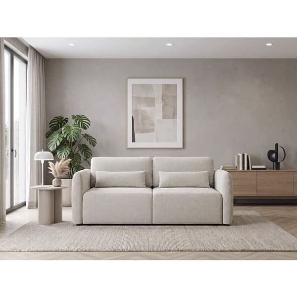 Soffa med rak design, konvertibel i tyg "Concorde" 3 platser - Beige beige