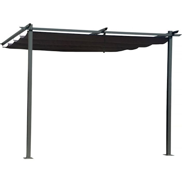 Fristående pergola med utfällbart tak - 3 x 3 m - Grafitgrå Grå