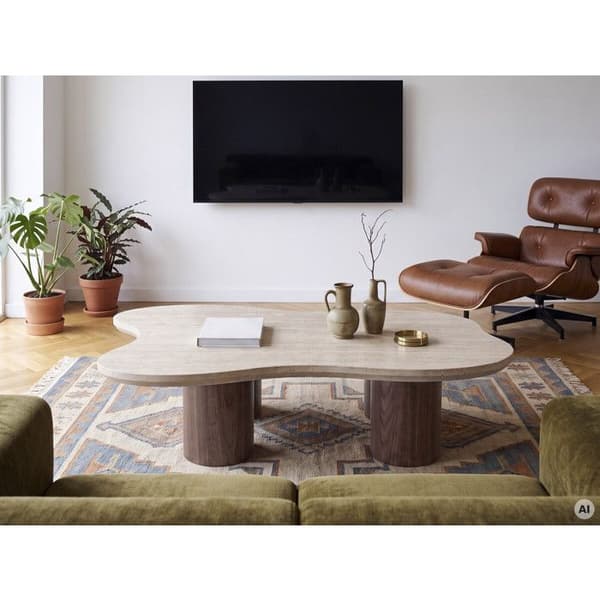 Design soffbord "Lya" - 120 cm - Brun kastanj