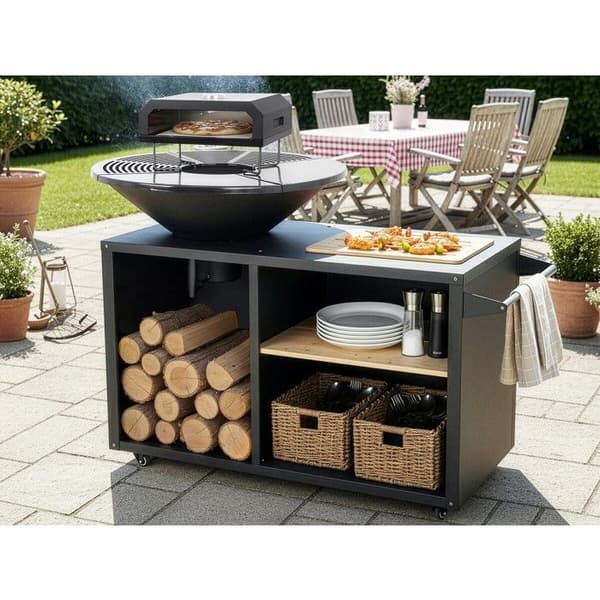 Grilli plancha brasero pizzauunilla "Maréchal" - Ø 81 cm - Musta