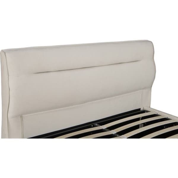 Dubbel säng med förvaring i sammet "Chamonix" - 140 x 190 cm - Beige beige