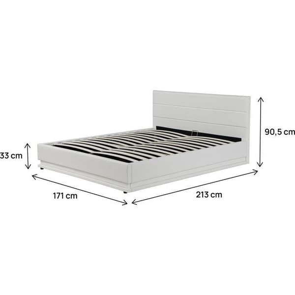 Lysende LED med sengeskuffe "Anastasia" - 160 x 200 cm - Hvid Vit