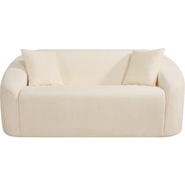Fast rak soffa i tyg "Ondine" - 2 platser - Beige beige