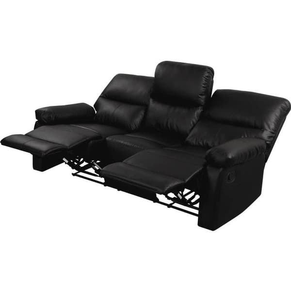Relax sofa "Lincoln" - 197 x 89 x 103 cm - 3 pladser - Sort svart
