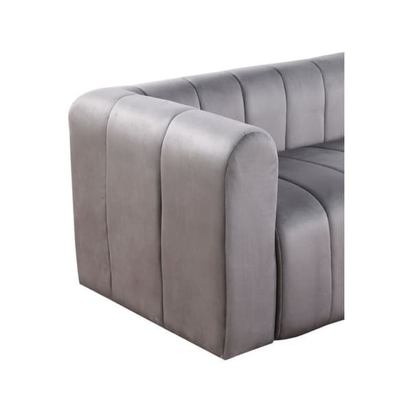 Vinkelsofa i velour "Victor Hugo" - 3 pladser - Grå Grå