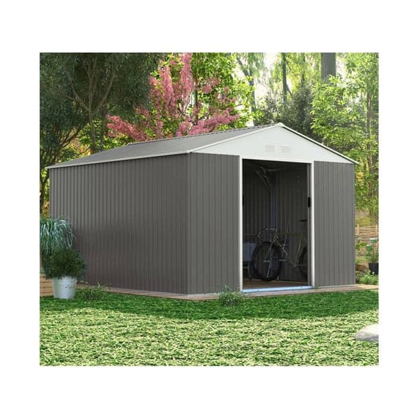 Trädgårdsbod i metall "Dallas" - 13 m² - Taupe Mol