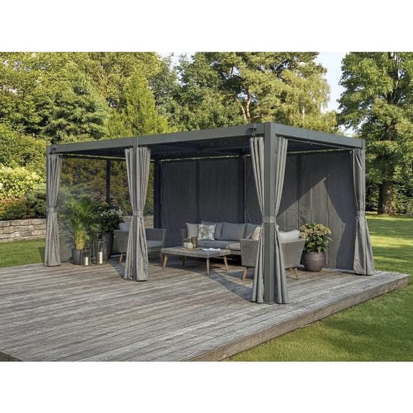 Gardiner til bioklimatisk pergola "Kensington" - 3 x 5 m - Grå Grå