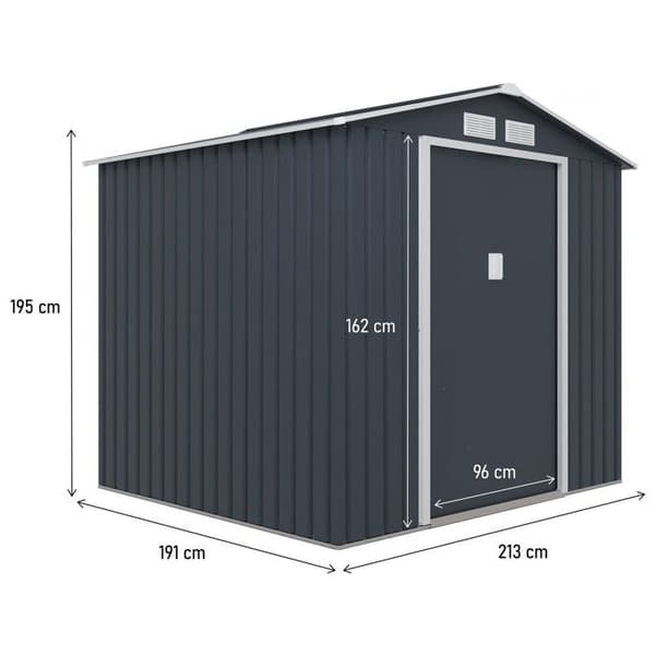 Metal havehus "Vegas" - 4,07 m² - Grå Grå