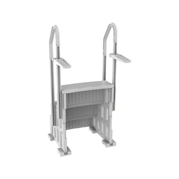 Simpel pooltrappe "Nathan" - 3 trin - i plastik Vit