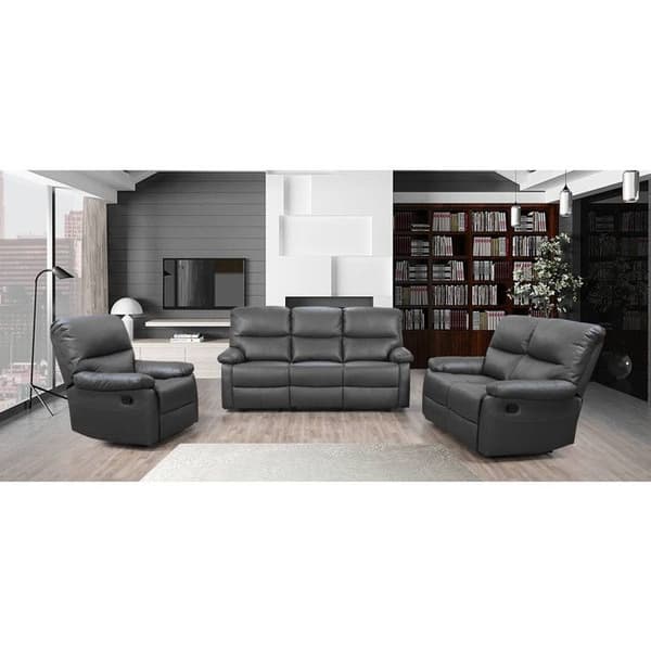 Relax sofa "Lincoln" - 197 x 89 x 103 cm - 3 pladser - Grå Grå