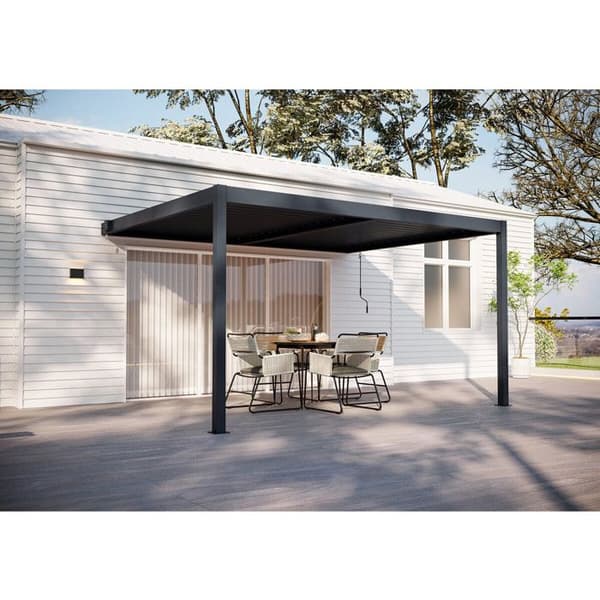 Aluminiumpergola "Windsor" - Mörkgrå - 3 x 4 m Kolgrå