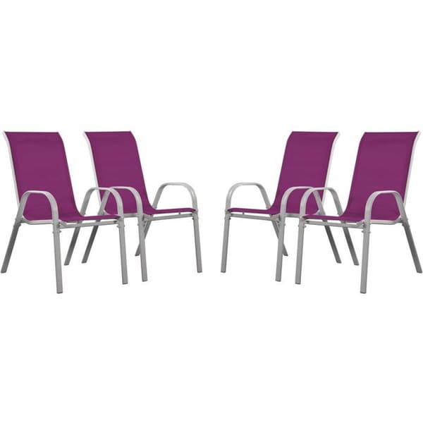 Trädgårdsstol Textilène "Cordoba" - Phoenix - Rosa - 4-pack Ros