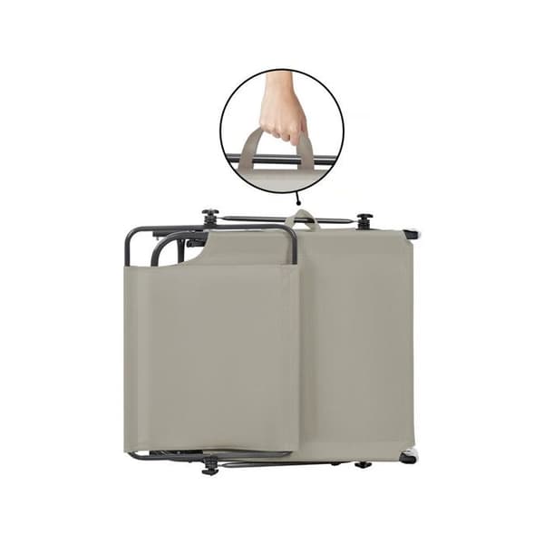 Fällbar solstol "Lazy" - Med solskydd - Taupe kastanj