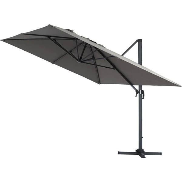 "Sun 4" - Rektangulær - 3 x 4 m Parasol med aluminiumsramme + Beskyttelseshætte - Grå Grå