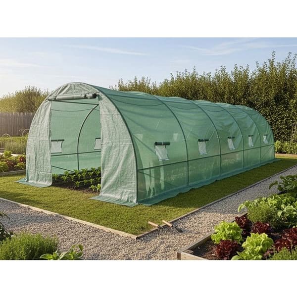 Tarp til have tunnel drivhus "Lys" - 24 m² - 130g - Grøn