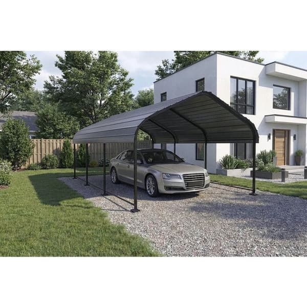 Metallinen autotalli "Phoenix" - 13,5 m² - Harmaa Grå