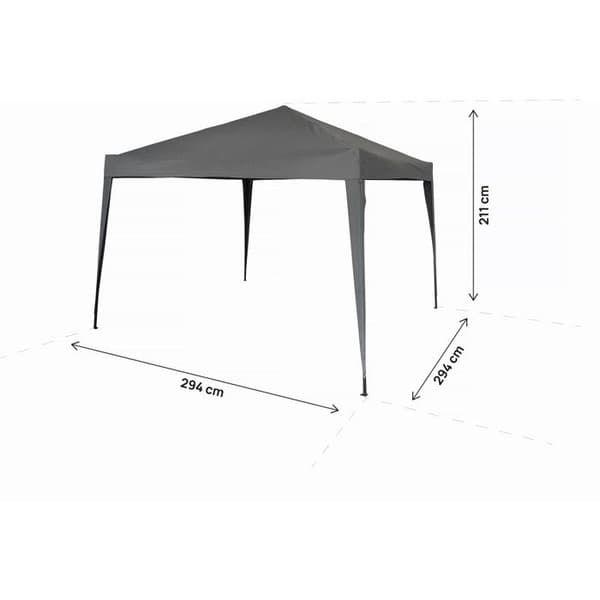 Fällbar trädgårdspaviljong "Svetlana 3" - 9 m² - 3 x 3 m - Grå