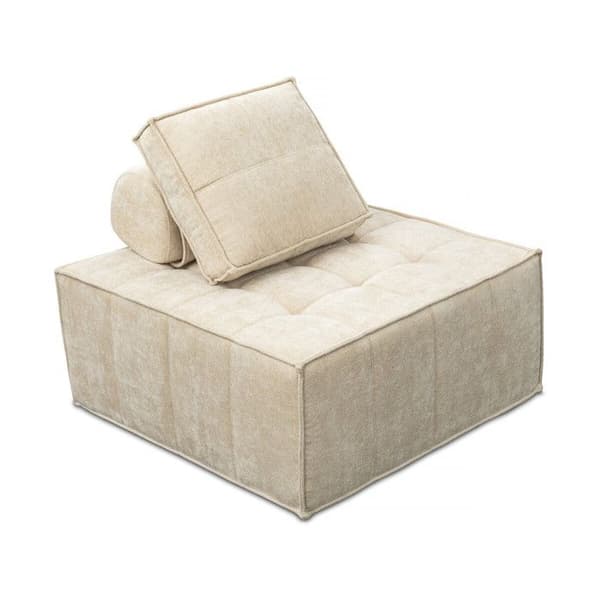 Stoflænestol "Velluto" - 96 x 100 x 89 cm - Beige beige