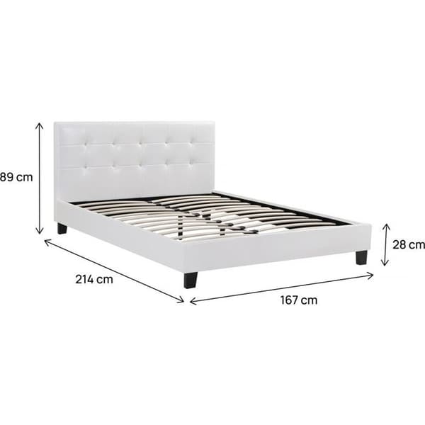 Dobbelt seng i PVC "Julia" - 160 x 200 cm - Hvid Vit