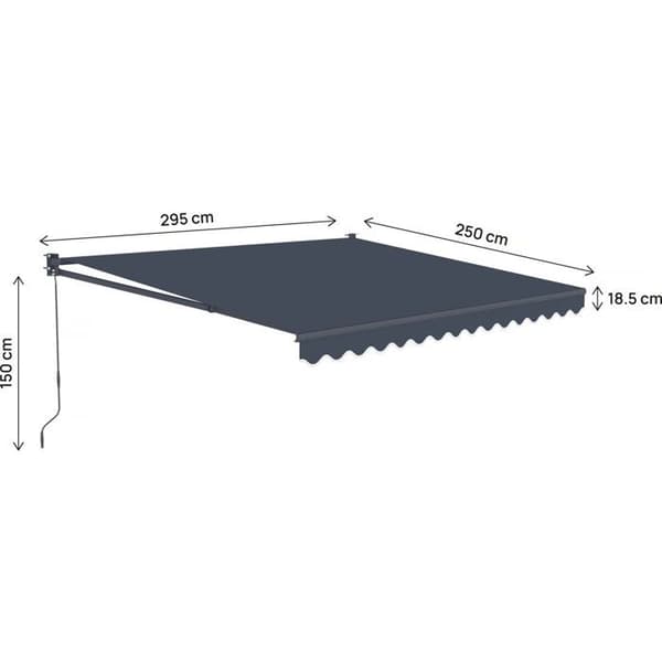 Markise i aluminium, 2,5 x 3 m "Ombra 3" - Antracitgrå