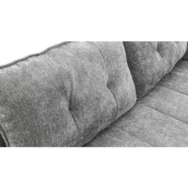 Rätt soffa i texturerat tyg "Silvano" - 3 platser - Grå Grå