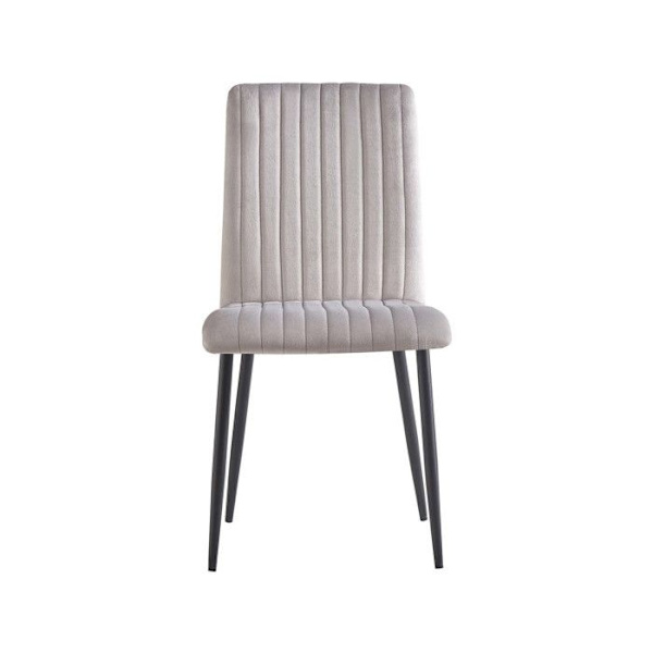 Sæt med 2 velourstole "Henley" - Lys grå Ljusgrå.