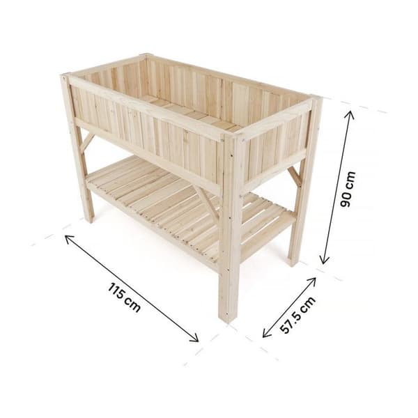 "Magnolia" træbed med ben - 115 x 57 x 90 cm - Beige