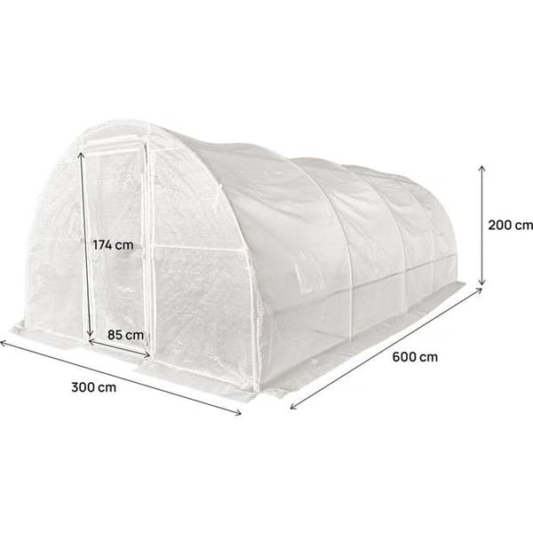 Tunneltæppe til drivhus "Mimosa" - 18 m² - 180g - Hvid
