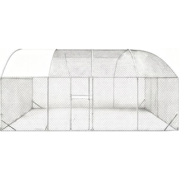 Hønsegård - Cocorico - 15 m² - Galvaniseret stål - 2 døre Grå
