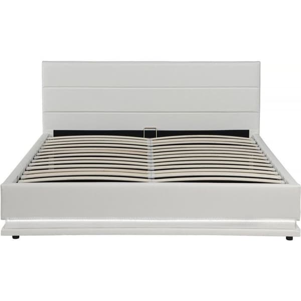 Lysende LED med sengeskuffe "Anastasia" - 160 x 200 cm - Hvid Vit