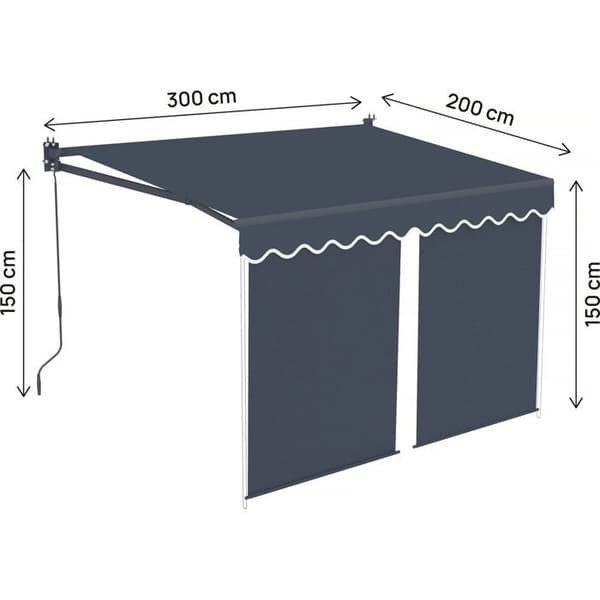 Butik med aluminiumskärm 2 x 3 m "Shadow" - Antracitgrå