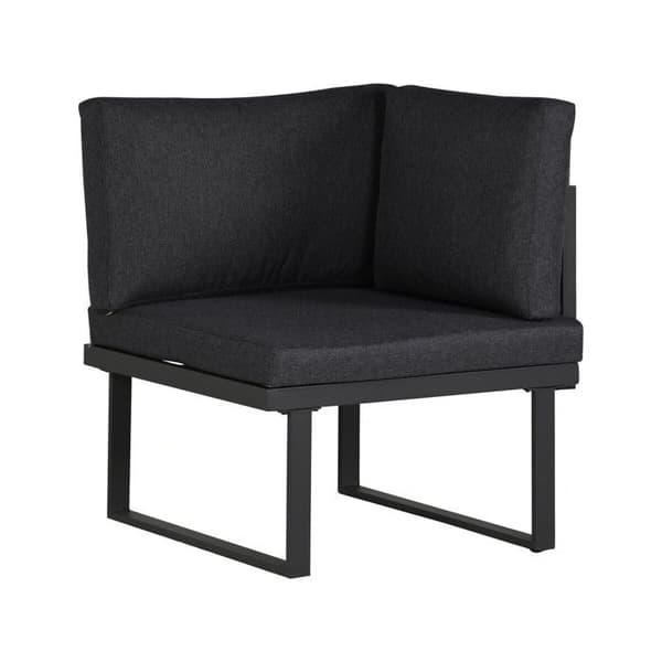 Trädgårdsmöbler hörnsoffa dekor imitation trä "Fiora" - 5 platser - Grå Grå