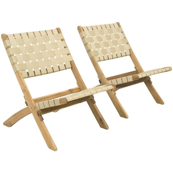 Sæt med 2 havestole i træ "Hanoi" - Beige beige