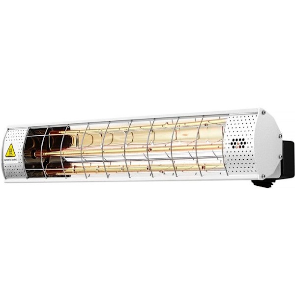 Infrarød terrassevarmer - 2000W - Sølv Silver