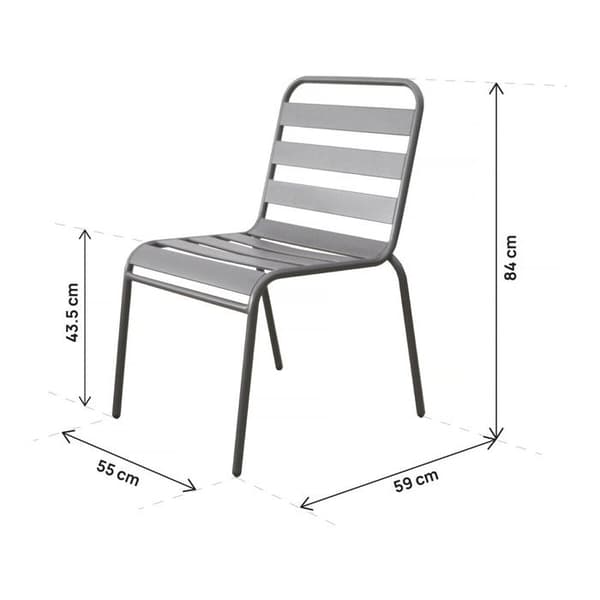 Set med 2 stapelningsbara trädgårdsstolar "Bilbao" - Taupe Mol