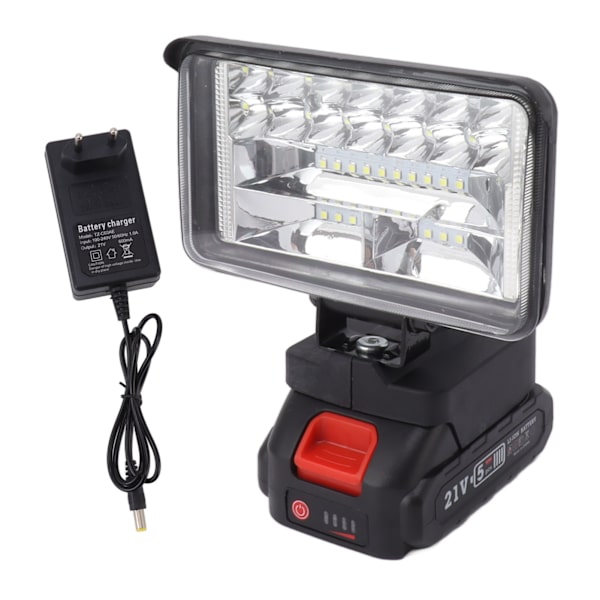 LED Arbetslampa Super Stark Brett Område MT-Gränssnitt Roterande Lamphuvud 1500mAh Utomhus LED Strålkastare EU-Kontakt 100‑240V 4 Tum