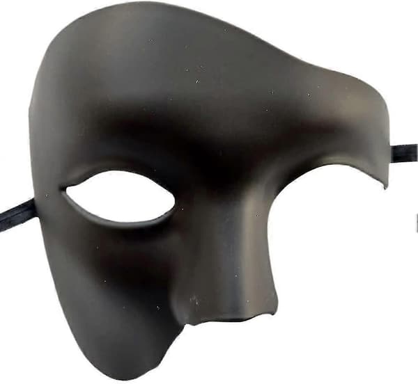 Fantometmaske for maskerade, retro enøyd halv ansiktsfesttilbehør