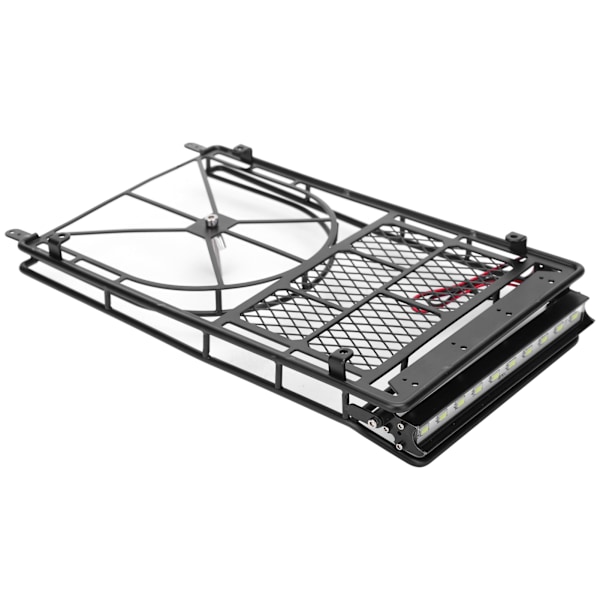 RC Crawler -auton metallinen kattoteline tavarateline 10 LED-valonauhalla HSP/Traxxasille