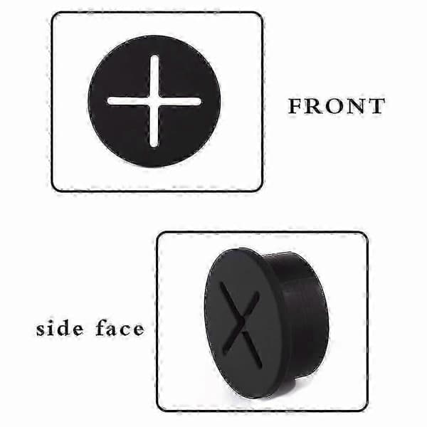 10 st flexibla silikonkabelgenomföringar - kabelhålsskydd Black 20mm