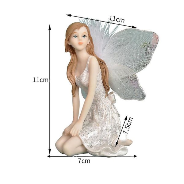 Resin Fairy Figurines Lovely Girl Angel Staty Creative Desktop Ornament Garden Outdoor Indoor Decor Prone Position