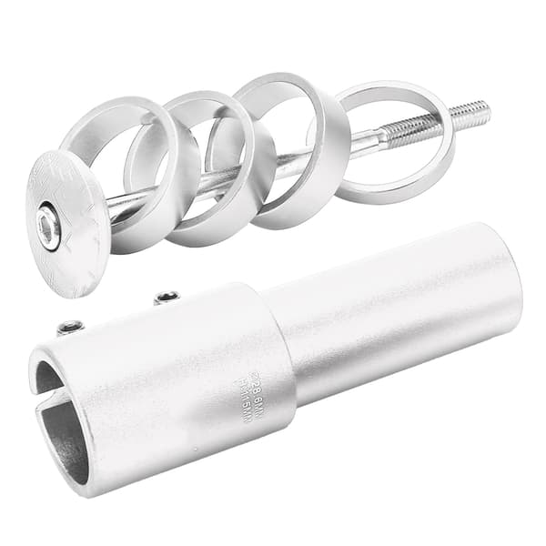 Bicycle Fork Steerer Tube Extender Aluminum Alloy Bike Stem Riser Handlebar Adapter Silver 0.6