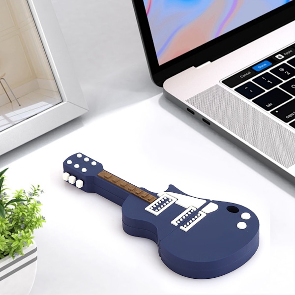 Minnebrikke USB-stasjon Laptop Tilbehør PVC Gitarformet for Vista / OS X / Linux (16G)