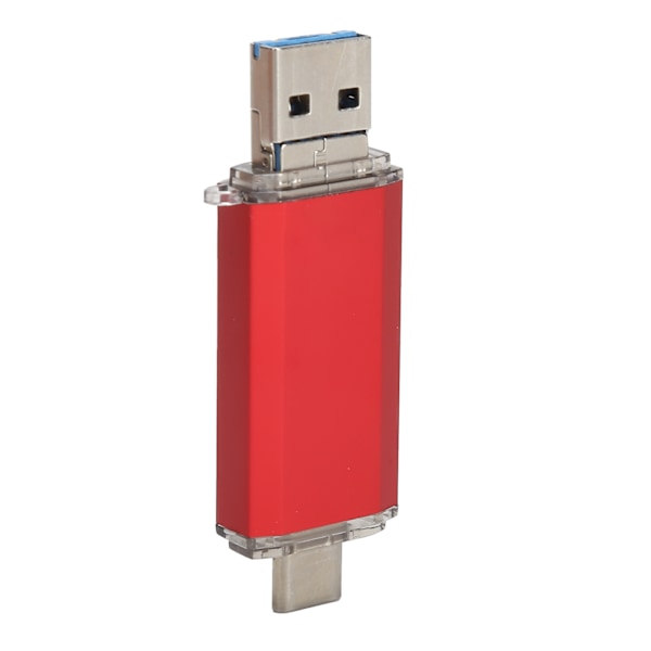 USB 3.0 U Disk Röd Aluminiumlegering Tre-i-ett Höghastighets Masslagringsenhet (128GB)