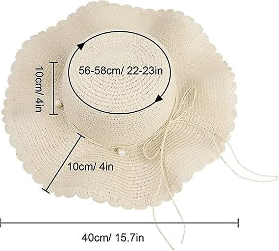 Vikbar solhatt för kvinnor UV-skydd sommar strandhatt Beige