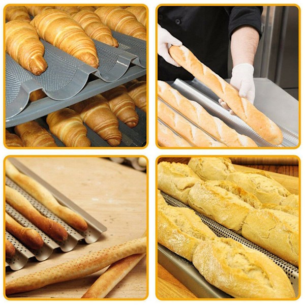 Non-stick perforert form for franskbrød, bakeutstyr, toast, matlaging, bakeform, hjemmebaking