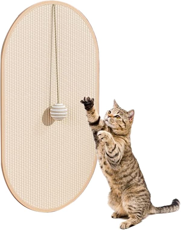 Cat Scratch Mat | Horizontal Sisal Scratch Mat for Floors | Durable Pet and Kitten Scratch Toy for Use on Carpets, Sofas, and Floors