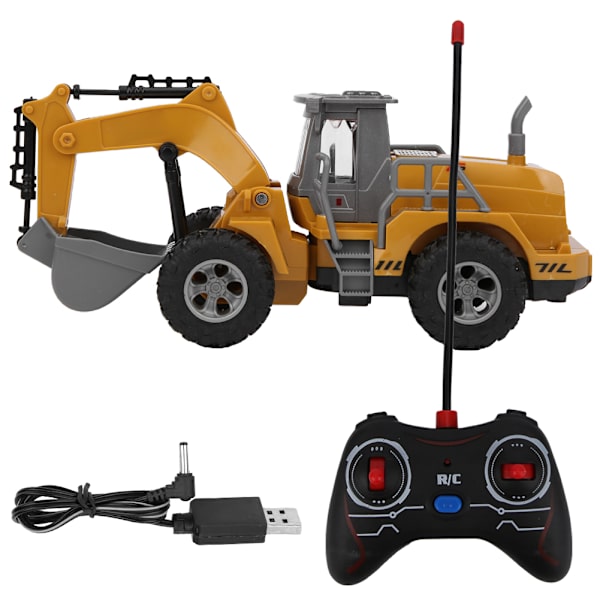 RC Ingenjörsbil Ljus Fjärrkontroll Grävmaskin Plast Barnleksak Modellbil Barnpresent