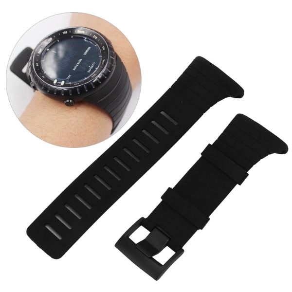 Yleiskäyttöinen kumikellon ranneke Suunto Core -kelloon, musta